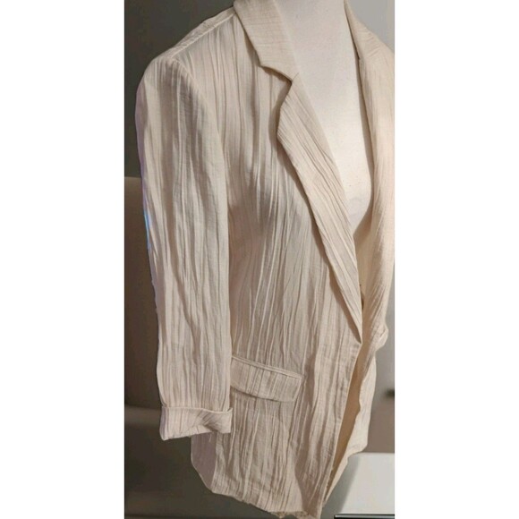 Chico's Open Jacket Size 0 US S Ivory Pockets Rayon - Picture 3 of 8